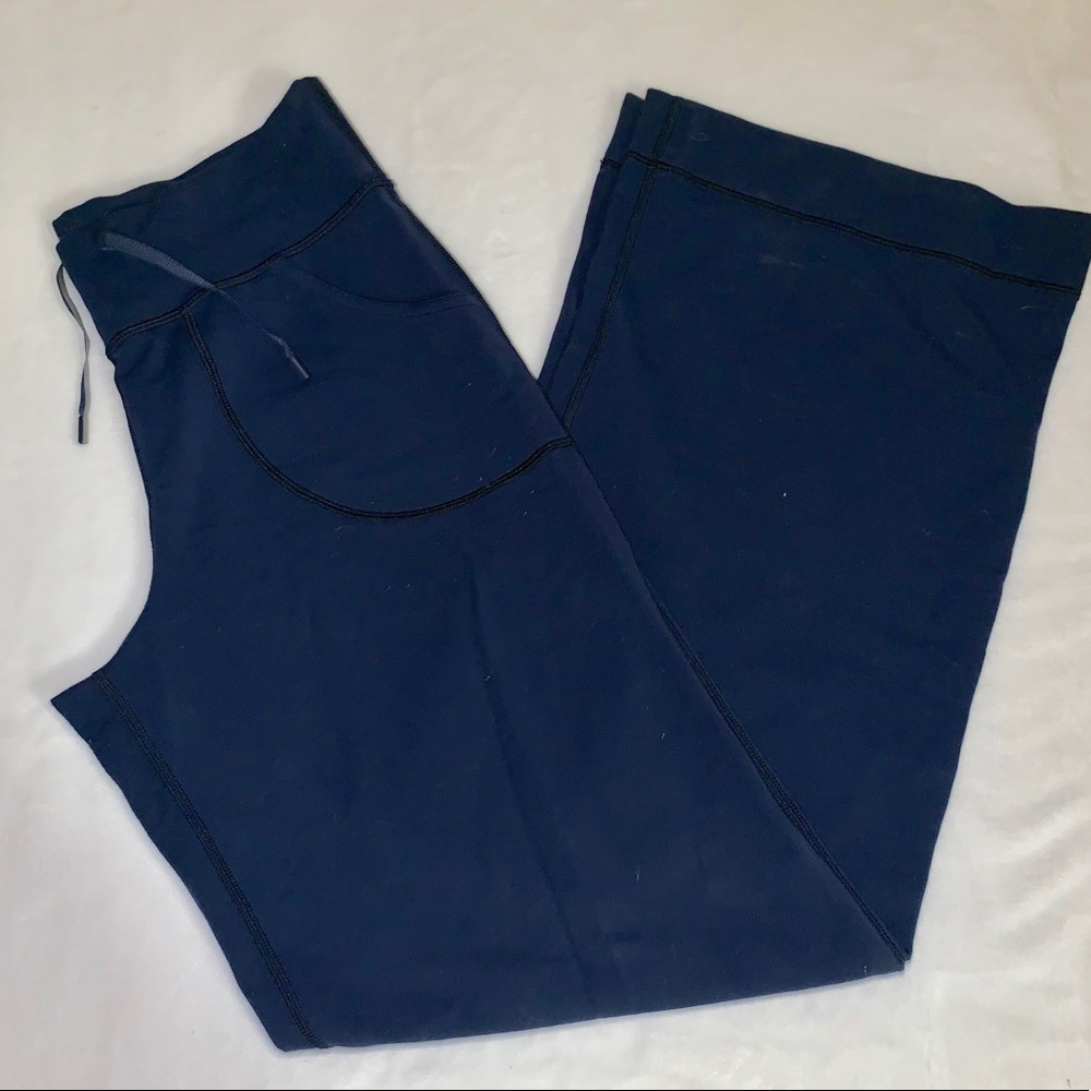 Lululemon on The Fly Wide Leg Yoga Pants, Navy, 4
